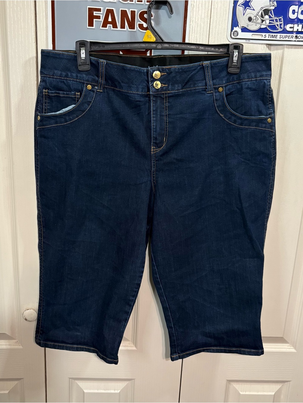 Lane Bryant Women’s Dark Blue Denim Capri Jeans